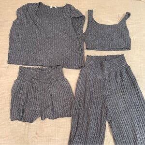 Z Supply Gray Ribbed Intimates Set